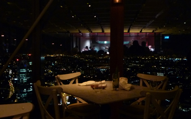 A view of London from the Duck and Waffle late at night